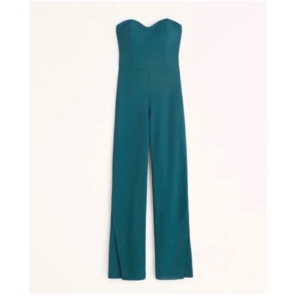 Abercrombie & Fitch Green Jumpsuit with Wide-Leg Silhouette